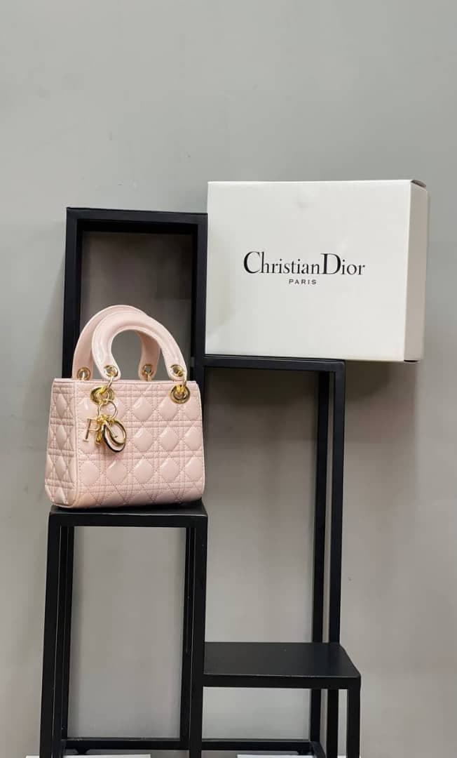 Mini Sac à Main Lady Dior Rose pour Femmes